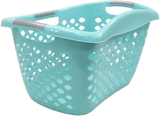 Main image of Home Logic 1.8 Bushel Hip Grip Plastic Laundry Basket, Teal, Adult