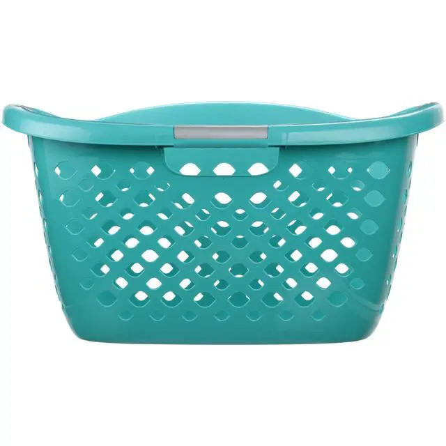 Alt view image 6 of 6 - Home Logic 1.8 Bushel Hip Grip Plastic Laundry Basket, Teal, Adult