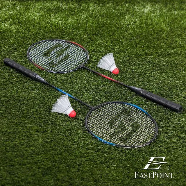 Alt view image 4 of 6 - EastPoint Sports 2 Player Badminton Racket Set; 2 Rackets with Steel Shafts, 2 Shuttlecock Birdies