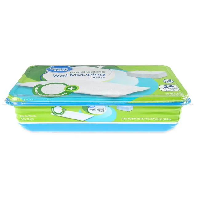 Alt view image 2 of 7 - Great Value Low Streaking Wet Mopping Cloths, 24 Count