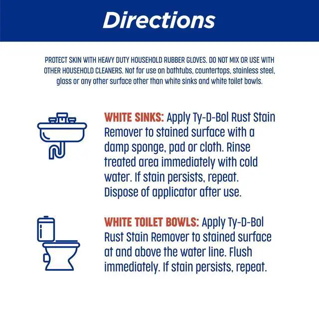Alt view image 3 of 7 - TyDBol Rust Stain Remover Liquid, NoScrub Toilet & Sink Cleaner, HeavyDuty Bathroom Rust Dissolver, Safe for Plumbing & Septic Systems, Household HardWater Stain Cleaning Solution