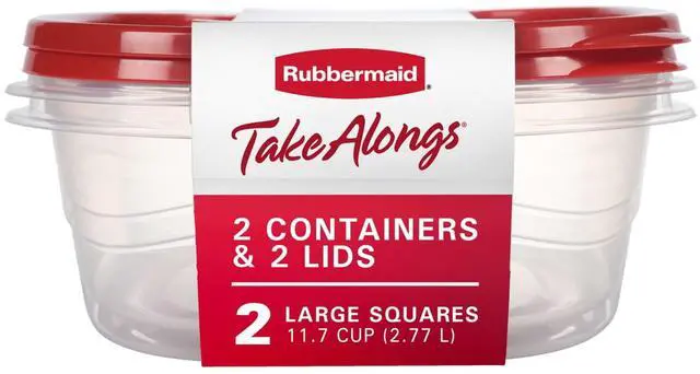 Main image of Rubbermaid TakeAlongs 11.7 Cup Food Storage Containers, Set of 2, Red