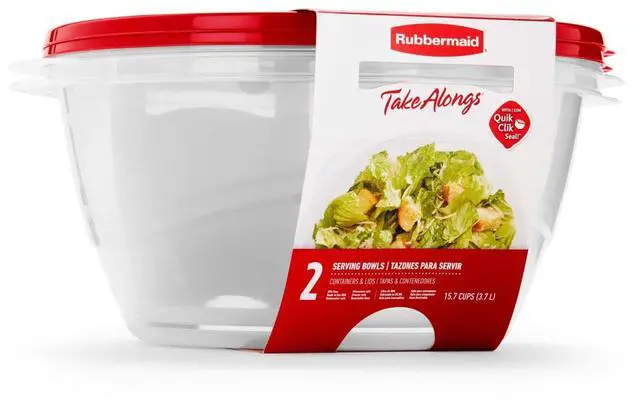 Alt view image 6 of 6 - Rubbermaid TakeAlongs Serving Bowl Food Storage Containers, 15.7 Cup, 2 Count