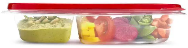 Main image of (2 pack) Rubbermaid Take alongs Divided Rectangular Food Storage Containers, 3.7 Cup, 3-Pack