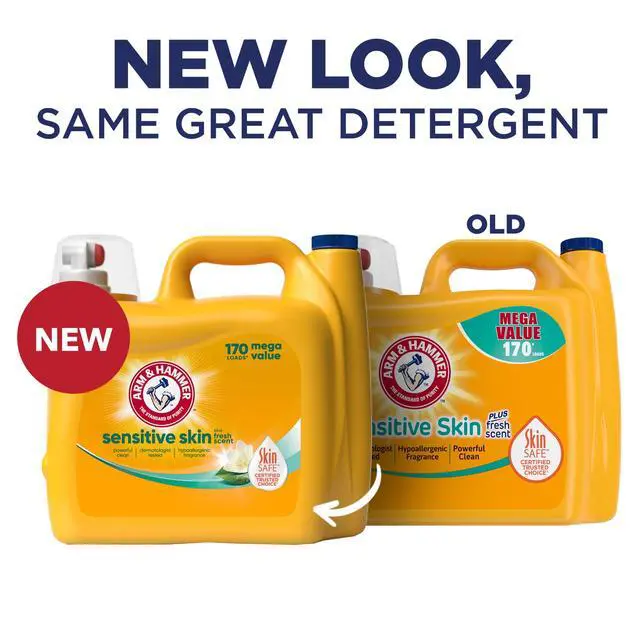 Alt view image 4 of 6 - ARM & HAMMER Sensitive Skin Plus Fresh Scent Liquid Laundry Detergent 170 fl oz, 170 Loads