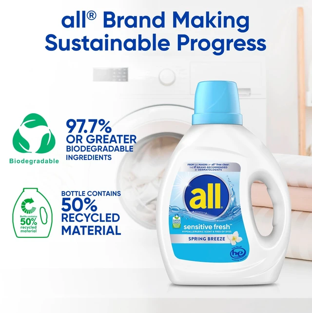 Alt view image 6 of 7 - all Sensitive Fresh Liquid Laundry Detergent, Spring Breeze, 73 oz, 58 Loads