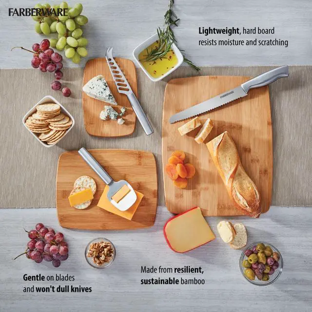 Alt view image 4 of 6 - Farberware Classic 3-Piece Bamboo Cutting Board Set