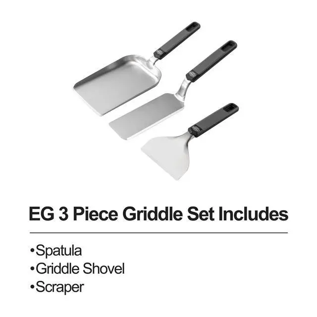 Alt view image 6 of 6 - Expert Grill 3 Pieces Stainless Steel Barbecue Griddle Tool Set