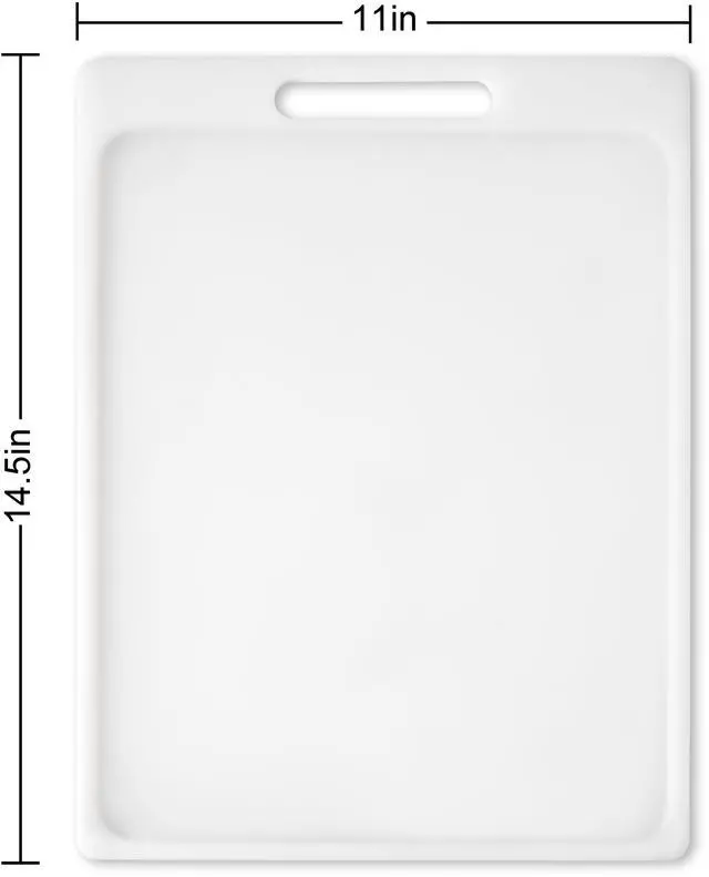 Alt view image 6 of 6 - Mainstays 11" X 14.5" White Non-Slip Poly Cutting Board with Juice Groove