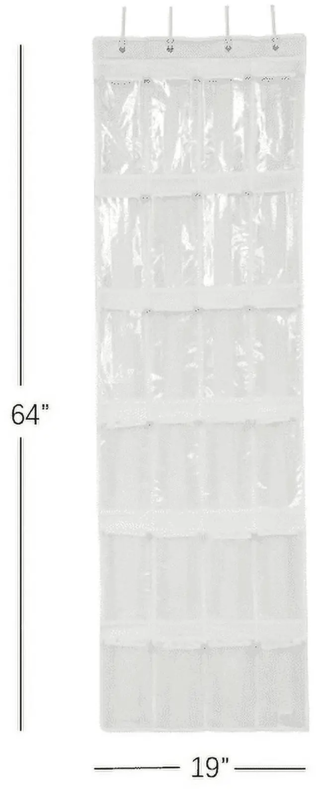 Alt view image 5 of 7 - Mainstays 24 Pocket Clear Over the Door Non Woven Closet Shoe Organizer Shelf - Arctic White