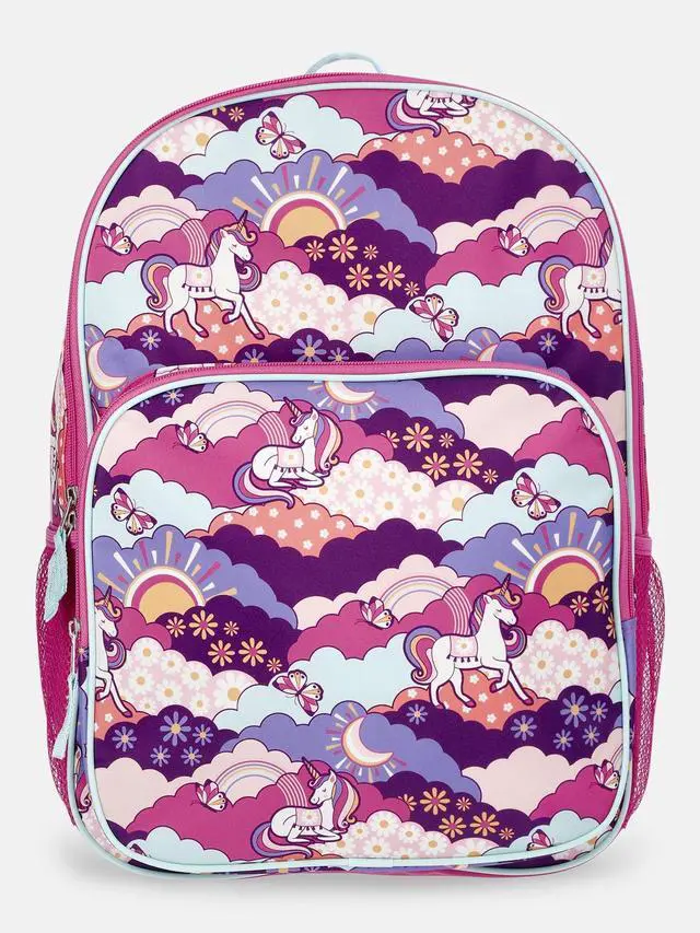 Main image of Wonder Nation Kids' 17" Unicorn Fields Backpack, Magenta