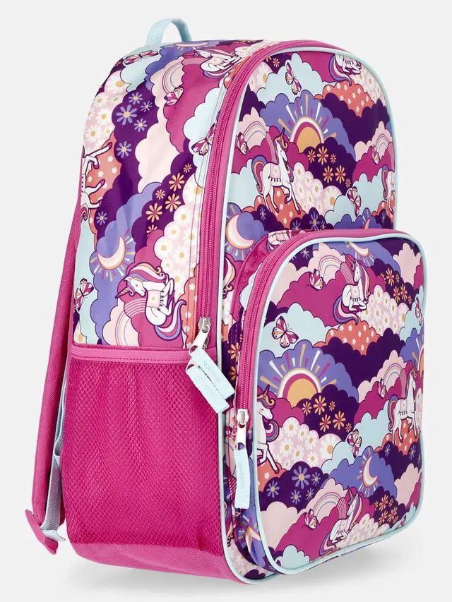 Alt view image 2 of 4 - Wonder Nation Kids' 17" Unicorn Fields Backpack, Magenta