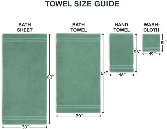 Alt view image 5 of 6 - Mainstays Performance Cotton Bath Sheet, Oversized Super Soft Quick Dry Fade Resistant, Solid Green