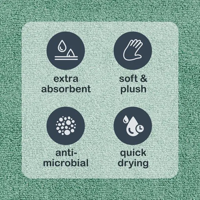 Alt view image 6 of 6 - Mainstays Performance Cotton Bath Sheet, Oversized Super Soft Quick Dry Fade Resistant, Solid Green