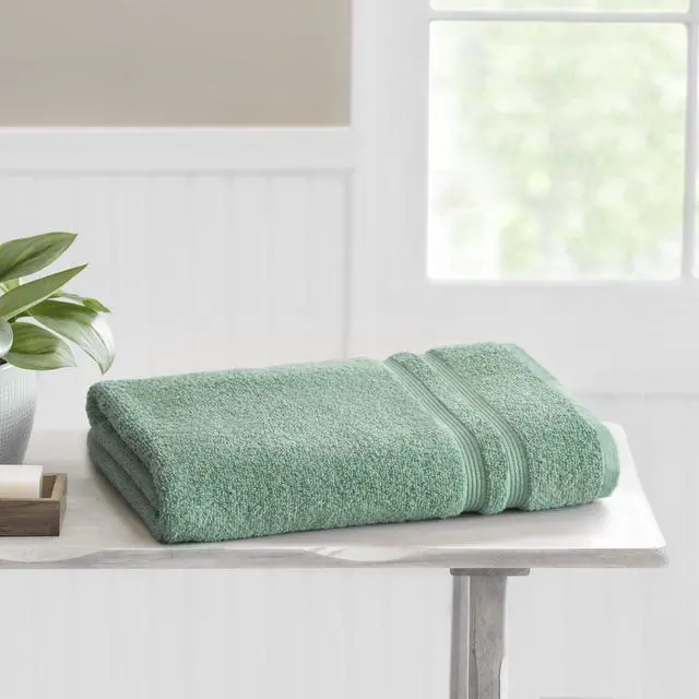 Alt view image 4 of 6 - Mainstays Performance Cotton Bath Sheet, Oversized Super Soft Quick Dry Fade Resistant, Solid Green