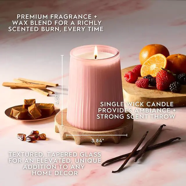 Alt view image 7 of 7 - Better Homes and Gardens 16.1 oz. Juicy Mandarin Nectar Scented Ribbed Jar Candle