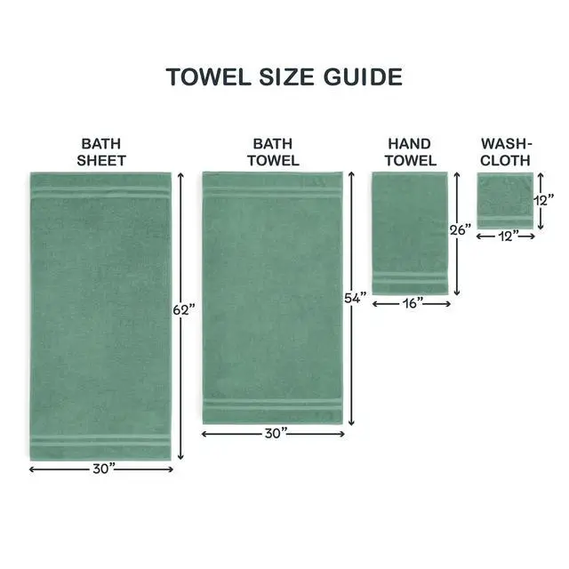 Alt view image 6 of 6 - Mainstays Performance Cotton Bath Sheet, Oversized Super Soft Quick Dry Fade Resistant, Textured Green