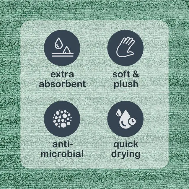 Alt view image 2 of 6 - Mainstays Performance Cotton Bath Sheet, Oversized Super Soft Quick Dry Fade Resistant, Textured Green