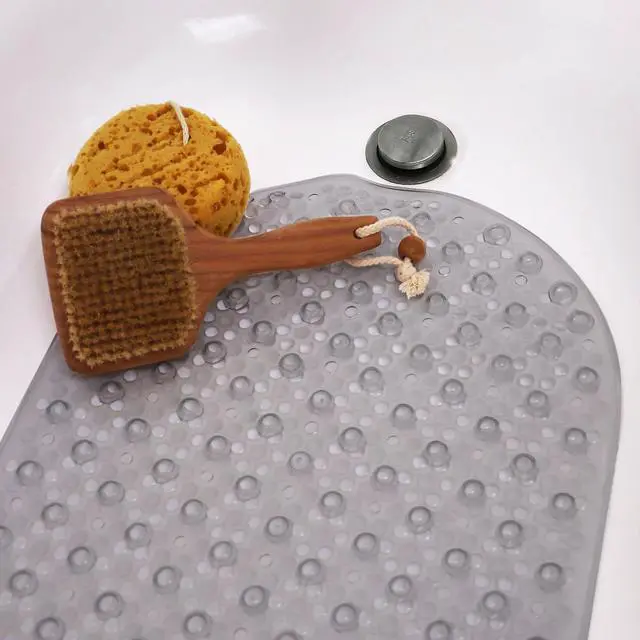 Alt view image 3 of 6 - Mainstays Oval Bubble Bath Mat Charcoal