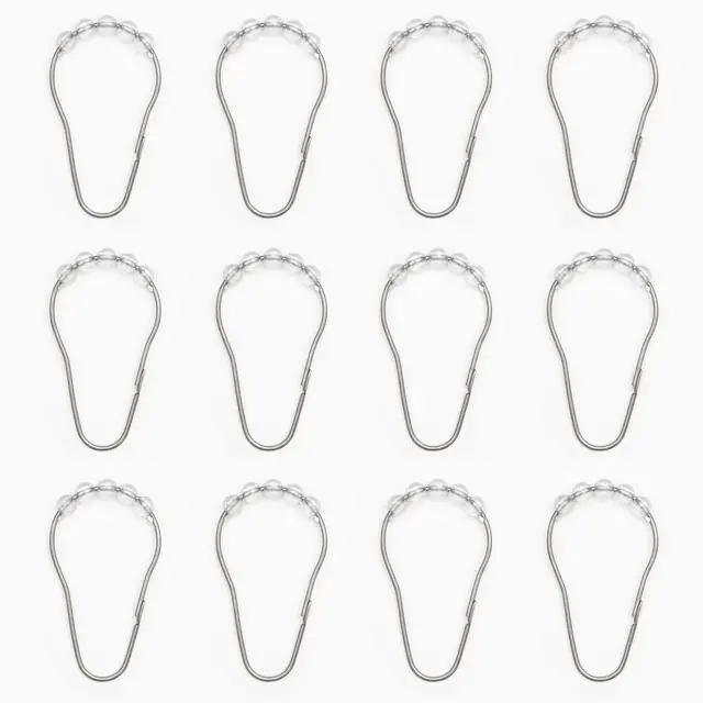 Alt view image 6 of 6 - Mainstays Eco-friendly Terrazzo Waterproof Recycled PEVA Shower Curtain Set and Hooks, Black, White