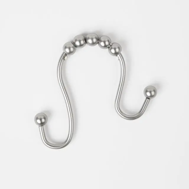 Alt view image 2 of 5 - Better Homes & Gardens Easy Gliding Rustproof Double Shower Curtain Hooks Brushed Nickel , Set of 12