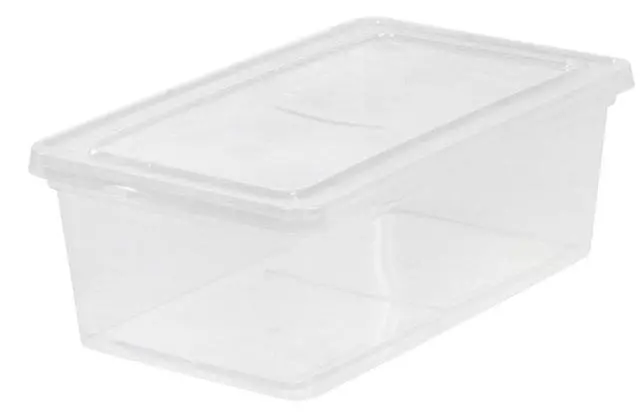 Main image of IRIS USA 6 Qt. Plastic Storage Bins with Lids, Clear, Stackable Totes, Containers