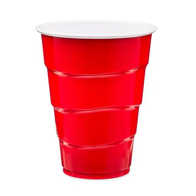 Alt view image 2 of 5 - Great Value Disposable Plastic Party Cups, Red, 9 oz, 50 Count