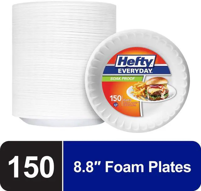 Main image of Hefty Everyday Soak Proof Disposable Foam Plates, 8.8 inches, 150 Count