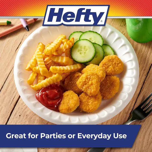 Alt view image 7 of 7 - Hefty Everyday Soak Proof Disposable Foam Plates, 8.8 inches, 150 Count