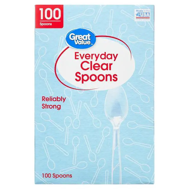 Alt view image 6 of 6 - Great Value Everyday Clear Plastic Spoons, 100 Count