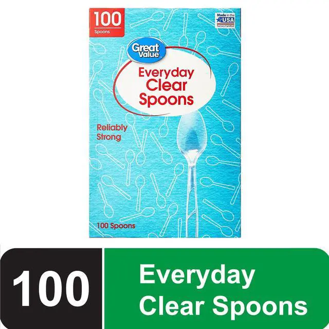 Alt view image 3 of 6 - Great Value Everyday Clear Plastic Spoons, 100 Count