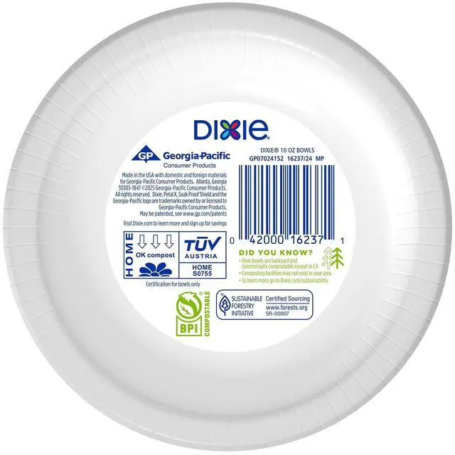 Alt view image 7 of 7 - Dixie Disposable Paper Bowls, 10 Ounce, Multi-Color, 70 Count