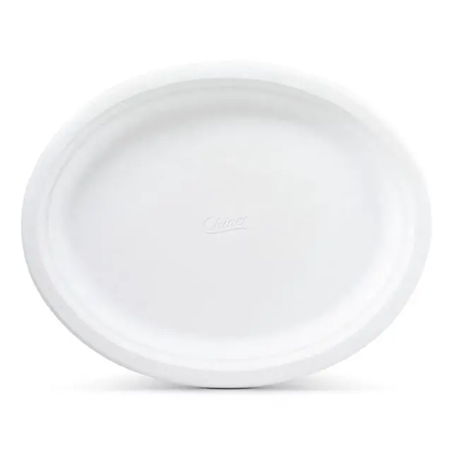 Alt view image 4 of 7 - Chinet Classic® Premium Disposable Paper Platters 12 x 10", White, 30 Count