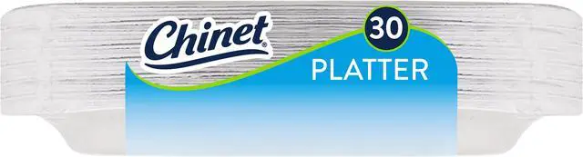 Alt view image 5 of 7 - Chinet Classic® Premium Disposable Paper Platters 12 x 10", White, 30 Count