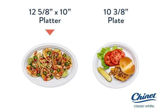 Alt view image 2 of 7 - Chinet Classic® Premium Disposable Paper Platters 12 x 10", White, 30 Count