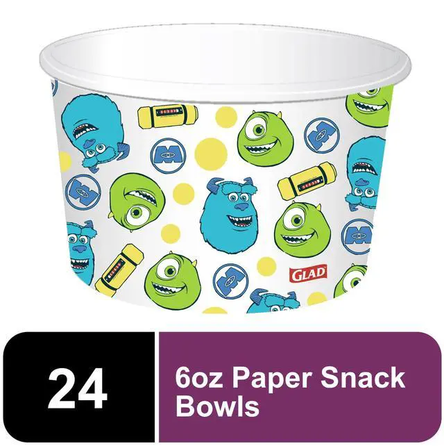 Alt view image 6 of 6 - Glad For Disney - 6oz Paper Snack Bowls w/o lid - 24ct - Monsters Inc