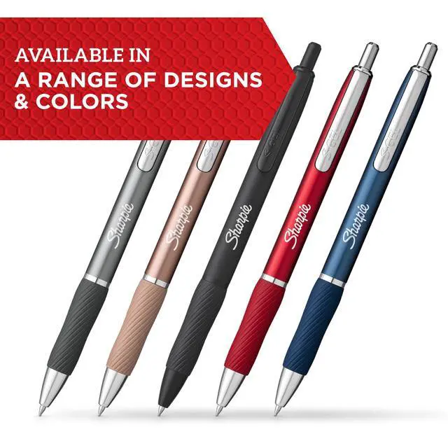 Alt view image 2 of 6 - Sharpie S-Gel, Gel Pens, Sleek Metal Barrel, Gunmetal, Medium Point (0.7mm), Black Ink, 2 Count