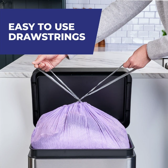 Alt view image 5 of 6 - Hefty Ultra Strong 13 Gallon Tall Kitchen Trash Bags, Purple, Fabuloso Lavender Scent, 20 Bags
