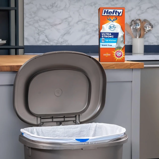 Alt view image 5 of 6 - Hefty Ultra Strong 13 Gallon Trash Bags, White Unscented, 40 Count