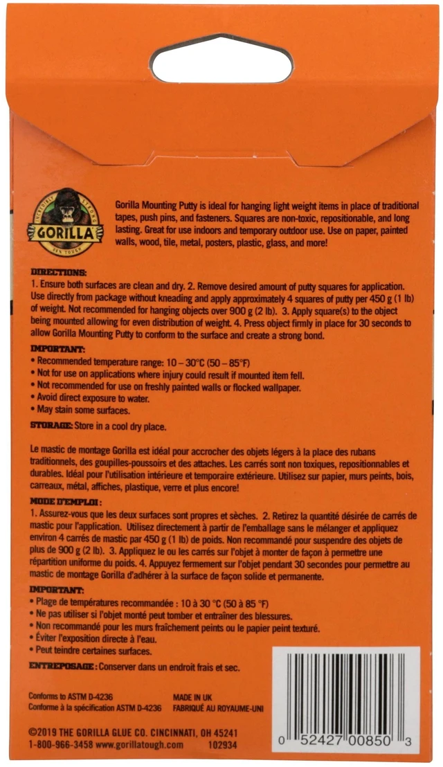 Alt view image 2 of 5 - Gorilla Glue Mounting Putty 84 Pre-Cut Squares 2Ounces