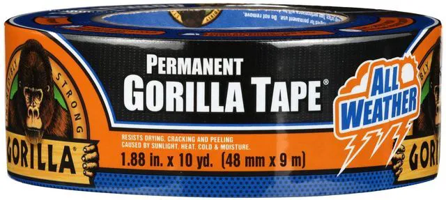 Alt view image 2 of 6 - Gorilla Permanent All Weather Black Tape 1.88 in x 10 Yard