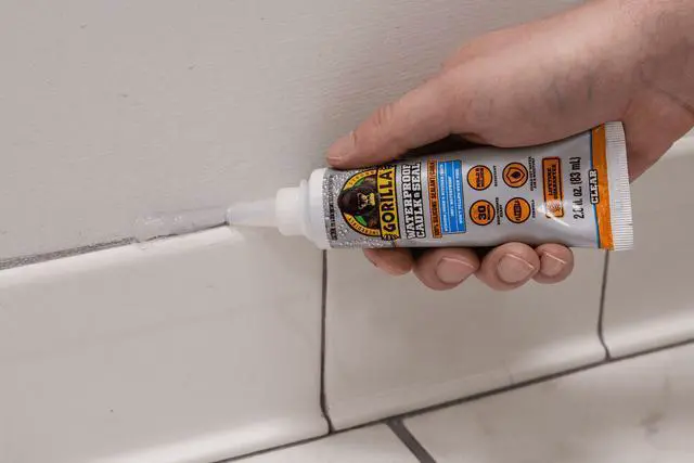 Alt view image 4 of 5 - Gorilla Waterproof Caulk & Seal Silicone Sealant, 2.8oz Squeeze Tube, Clear for Kitchen, Window, Bath, Marine, Door and More