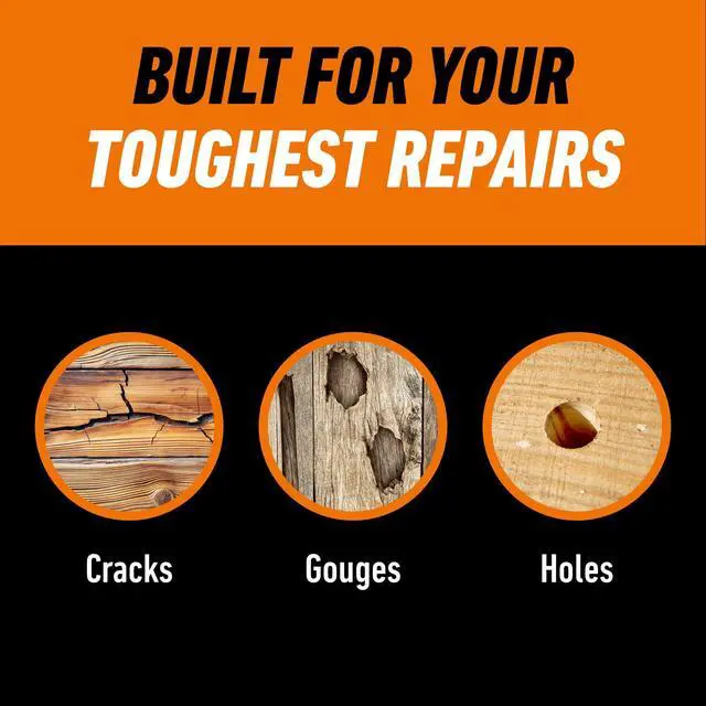 Alt view image 5 of 6 - Gorilla Wood Filler Natural Finish 16 Ounce Tub, Water Resistant Indoor/Outdoor