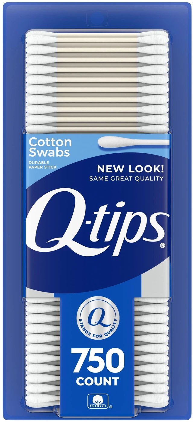 Main image of Q-tips Original Cotton Swabs, 750 Count, 100% Cotton, for Home, First Aid and Beauty