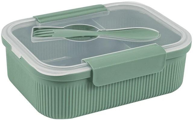 Main image of Mainstays 42oz Rectangle Bento Food Storage Container, Green Sage