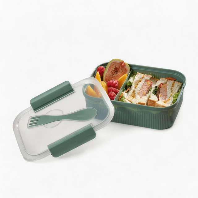 Alt view image 2 of 5 - Mainstays 42oz Rectangle Bento Food Storage Container, Green Sage