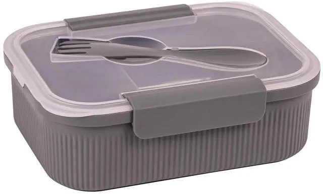 Main image of Mainstays Food Storage Bento Container, Rectangle, Gray, 42oz