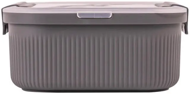 Alt view image 4 of 5 - Mainstays Food Storage Bento Container, Rectangle, Gray, 42oz