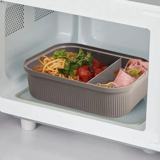 Alt view image 5 of 5 - Mainstays Food Storage Bento Container, Rectangle, Gray, 42oz