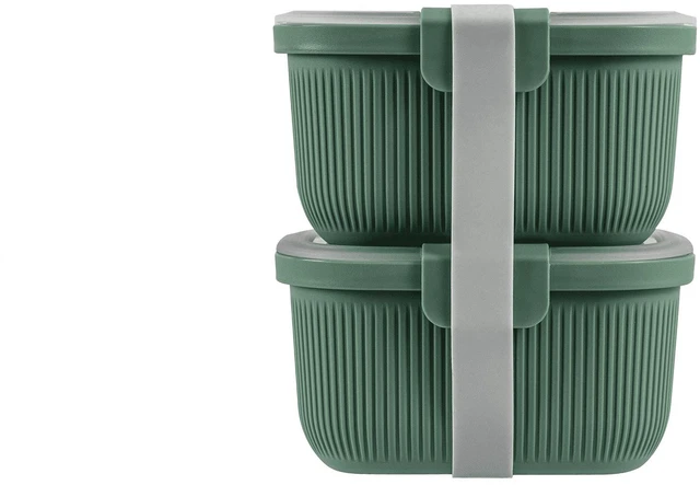 Main image of Mainstays Plastic Bento Snack Container, 19oz, Rectangular, Green